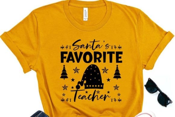 SANTA’S FAVORITE TEACHER SVG – T-Shirt Design Graphics