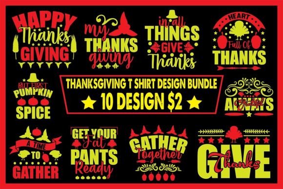 Thanksgiving T Shirt Design Bundle: Graphics & T-Shirt Designs
